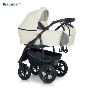 MB140504 Krausman Sistema de viaje 3 in 1 Trend Beige Prestige Silla de paseo, Carrito con capazo y Silla de coche Design Made In Germany