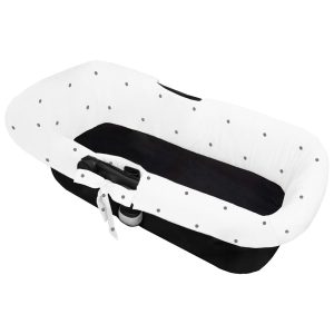2750 Interiores de Capazo Universal Mel Napoles Blanco Bordado Bodoques Gris