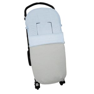 3300 Sacos de Silla Remy Polipiel Gris Bordado Topitos Celeste